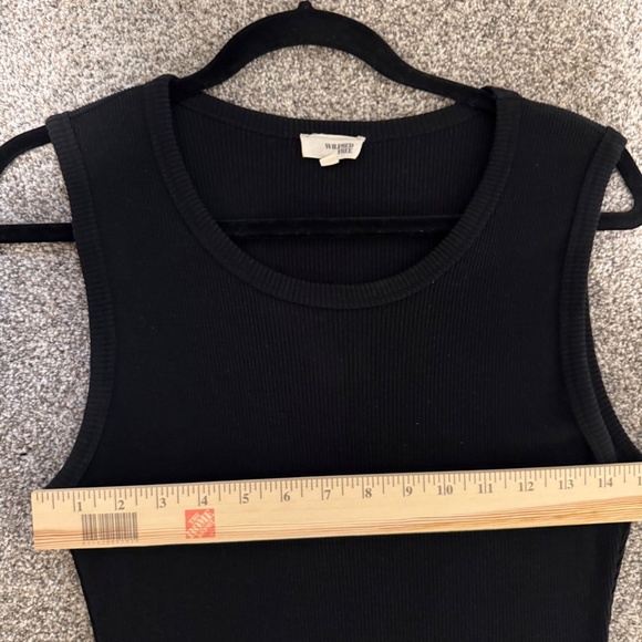 Wilfred Free Ribbed Midi Raw hemmed Dress – Black (Size M) - Picture 8 of 8